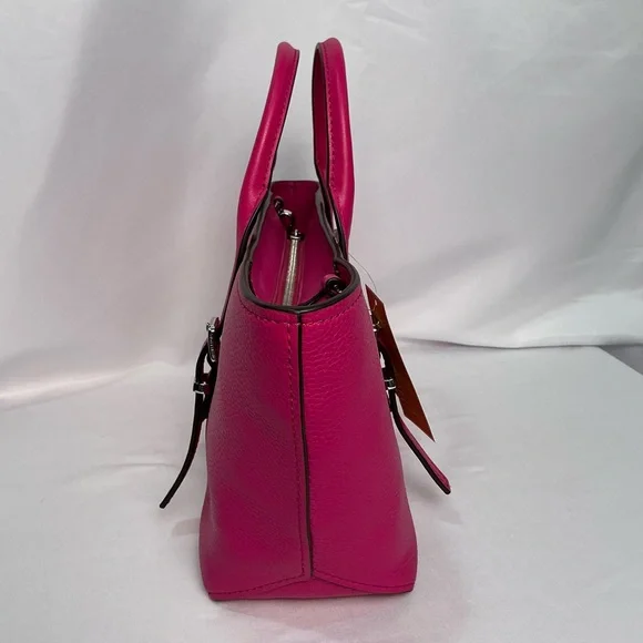 Michael Kors Wild Berry Fuchsia Medium Leather Satchel Bag NEW - Picture 7 of 12